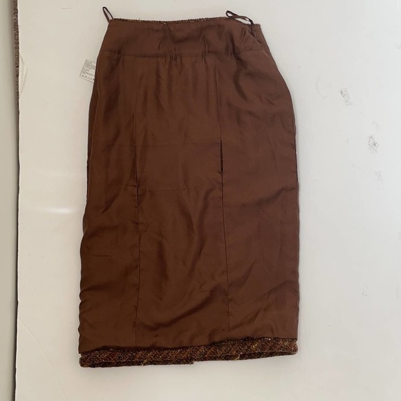 CHANEL brown wool tweed Vintage pencil skirt 34 - Picture 10 of 10